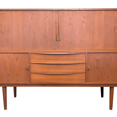 Ib Kofoed Larsen Teak Credenza w Tambour Doors - 022520