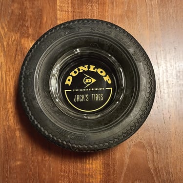 Tire Ashtray | Dunlop Advertising Item | Midcentury Kitsch for Man Cave 