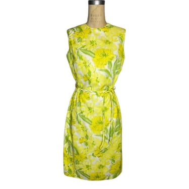 1950s yellow floral print dress 