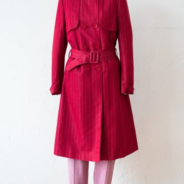Vintage TREND Les Copains Red Pinstripe Trenchcoat S