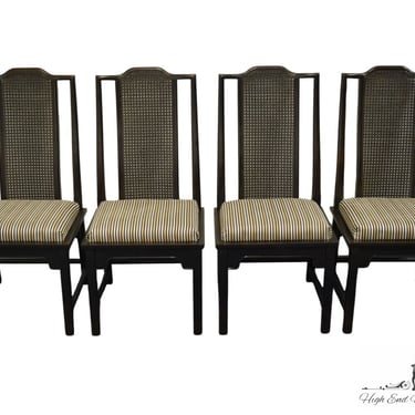 Set of 4 CENTURY FURNITURE Chin Hua Collection Asian Chinoiserie Black Cane Back Dining Chairs 
