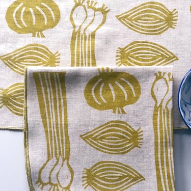 Artichoke Napkins, Linen Napkins, Mediterranean, Garden 