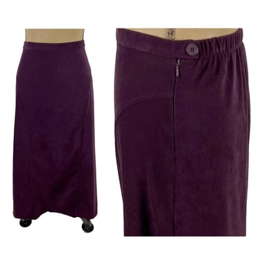 90s Dark Purple Maxi Skirt XL, Plus Size A Line Long Skirt, 34