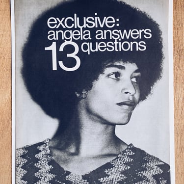 Vintage "Exclusive: Angela Answers 13 Questions" Handout (First Edition, 1972)