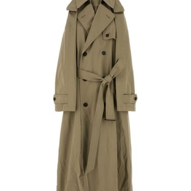 Balenciaga Women Cappuccino Cotton Trench Suspended Dress