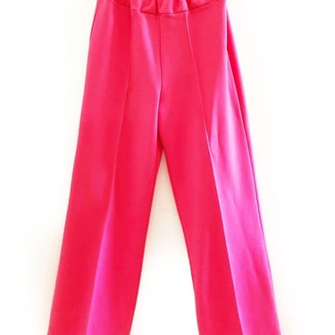 vintage 1960's GOGO Pants, flare bell ,Hot Pink, Hippie ,MOD, polyester, Designer Pants Hippie slacks 1970's 