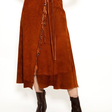 Pia Rucci Leather Fringe skirt 