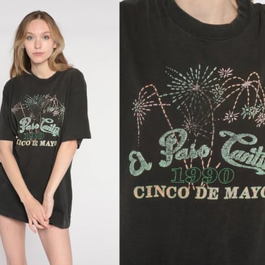 Cinco De Mayo 1990 Shirt 90s El Paso Cantina T Shirt Mexican Holiday Mexico Fireworks Graphic Tee Retro TShirt Vintage 1990s Mens Large L 