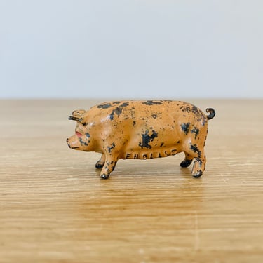 Vintage J Hill and Co Metal Pig Toys Zoo Farm Figures Metal Toys Made in England 