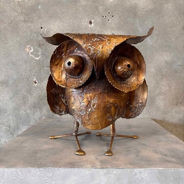 Signed Curtis Lee Brass Owl