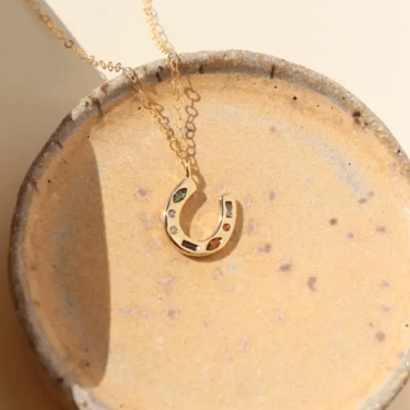 Horseshoe charm necklace