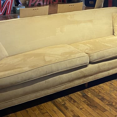 Long Tan Suede Sofa