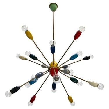 Multicolored 50s Italian Sputnik Chandelier