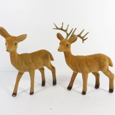 Vintage Flocked Christmas Reindeer 