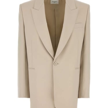 Saint Laurent Women Sand Wool Oversize Blazer