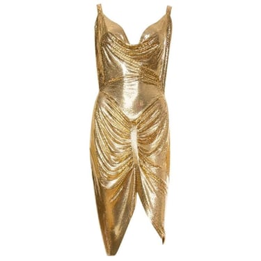 MORPHEW COLLECTION Gold Metal Mesh Dress 