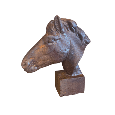 Rusted Iron Horse Bust