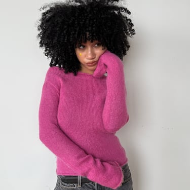 Y2K Hot Pink Mohair Sweater, sz. S-2X