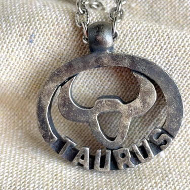 Taurus pendant necklace by Dude - 1970s vintage 