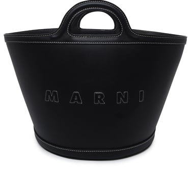 MARNI Woman Black Leather Small Tropicalia Bag