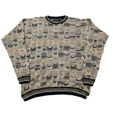 Vintage 90's Coogi Style Tundra Canada Pullover Sweater | Multi Colored Sweater | Size L | Cosby Biggie Knitted Jumper | Streetwear 