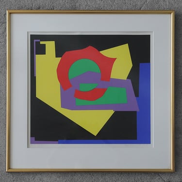 Aage Schmidt, Komposition, Color Lithography, 1987, Framed 