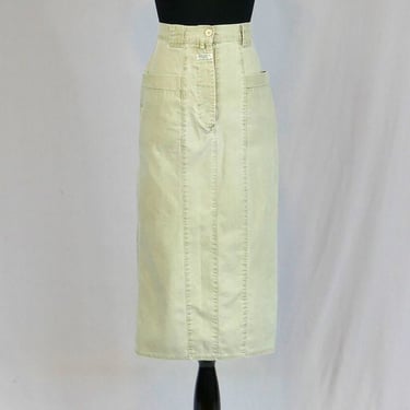 80s Long Pale Green Skirt - 27