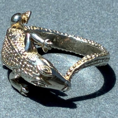Vintage Signed Sergio Bustamante Two-Tone Sterling Silver Sun