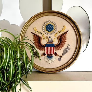 Vintage Embroidery Eagle Great Seal of the United States American History 