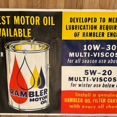 Vintage 1960- 1966 American Motors Corporation (AMC) Rambler Dealership Service Posters - 2 of 2 Postings 