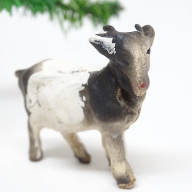 Antique Hand Painted Composition Goat, for Putz or Christmas Nativity Creche, Vintage Germany 
