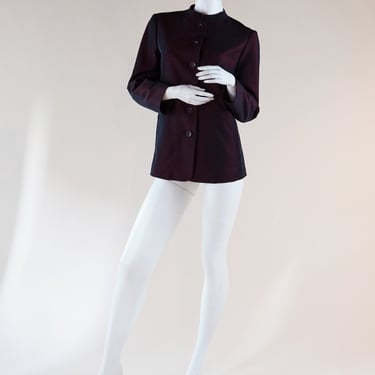 1990s Issey Miyake iridescent burgundy jacket 