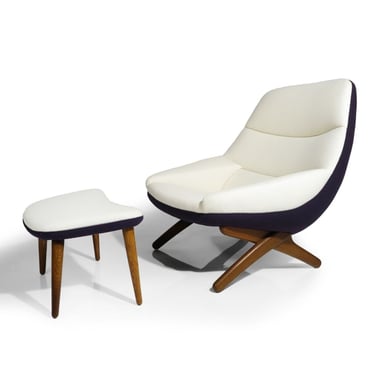 Illum Wikkelso for Mikael Laursen Danish Lounge Chair and Ottoman