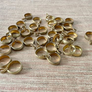 Vintage Brass Cafe Curtain Rings - Clip On Cottage/Farmhouse Style 