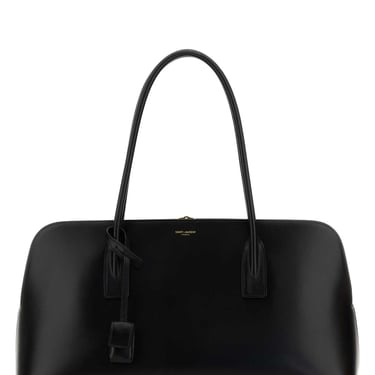 Saint Laurent Women Black Leather Shopping Bag