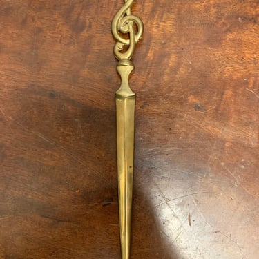 Vintage Brass Trebleclef Letter Opener 