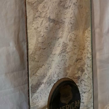 Antique Art Deco 1920's Wall Mirror American Fashion Hats Store Advertising 