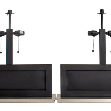 Post-Modern Rectangular Table Lamps, Pair
