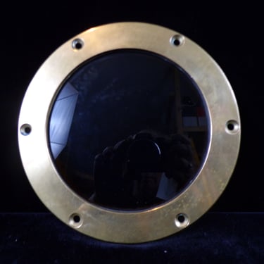 ws/Porthole, Fixed, Brass, 8" Diameter, Smoked Glass