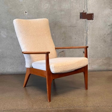 Mid Century Modern British Lounge Chair in New Sherpa Fabric