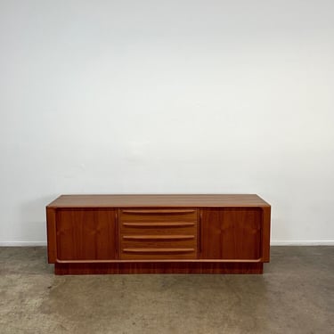 Danish Tambour Credenza with Plinth Base 