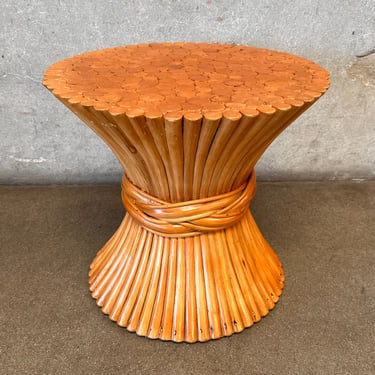 Vintage Sheaf of Bamboo Bentwood End Table By McGuire For Barker Bros