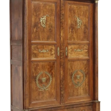 Antique Armoire, French Empire Style Figured, Two-Door, Gilt, 19th/20th C.!!