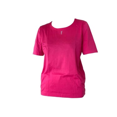 YSL Pink Rhinestone Logo T-Shirt