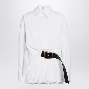 Loewe White Cotton Belted Shirt Women