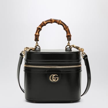 Gucci Black Leather Mini Bamboo Bag Women