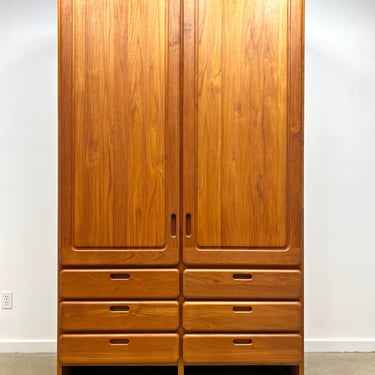 Danish modern teak wardrobe armoire dresser closet mid century 