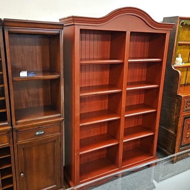 Brick Red Arched Top Double Bookcase