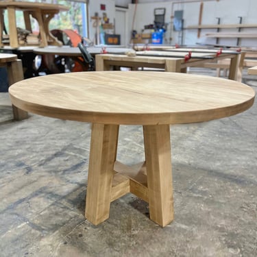 Solid Maple Round Beam Base Dining Table FREE SHIPPING 