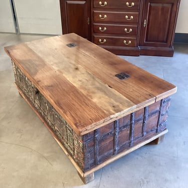 Wooden Storage Trunk Coffee Table